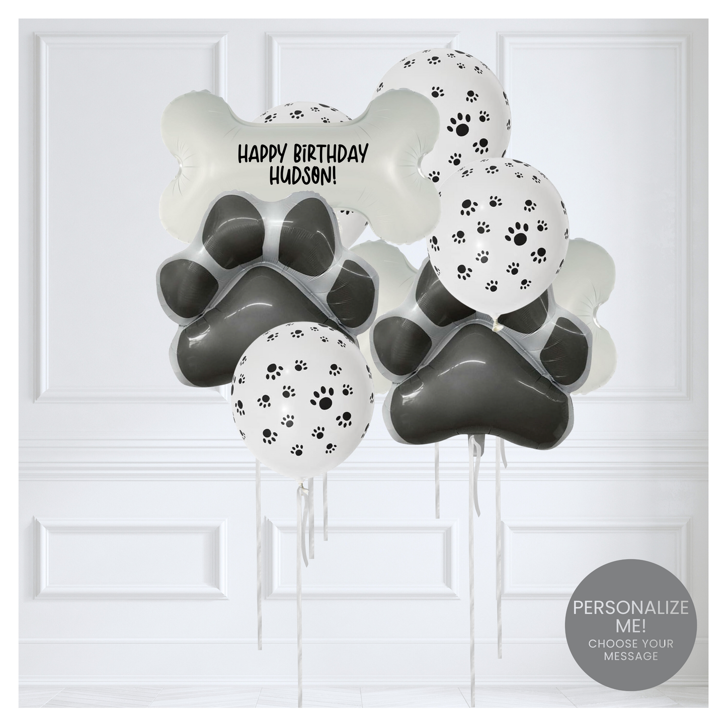 Themed Classic Balloon Bouquet - Brown Paws