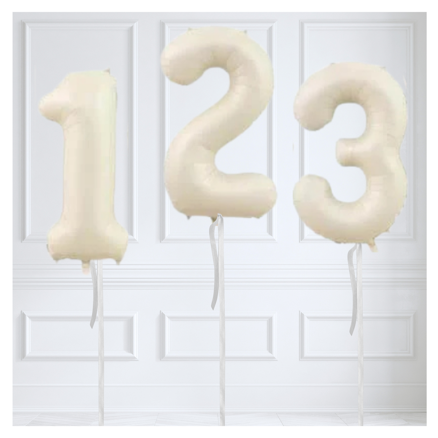 Latte Cream Number Balloons 34"