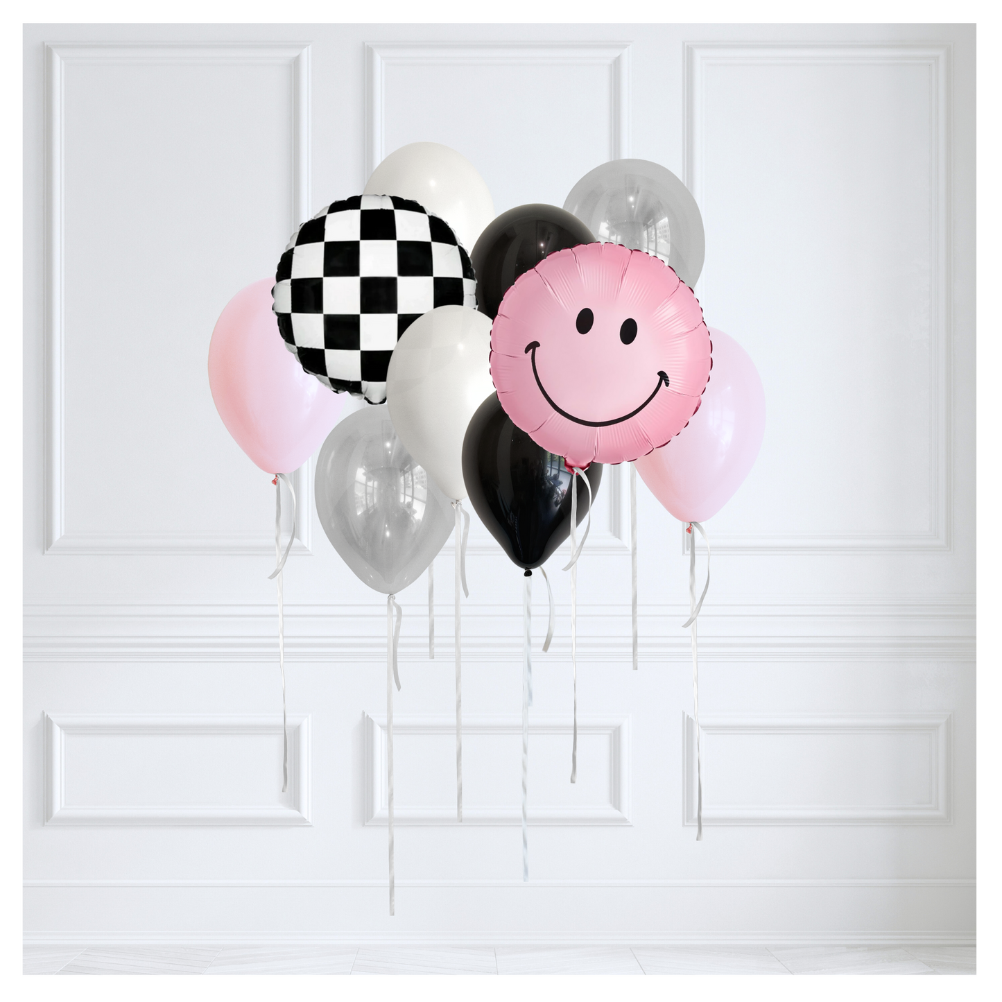 Classic Happy Day Themed Balloon Bouquet - Pink