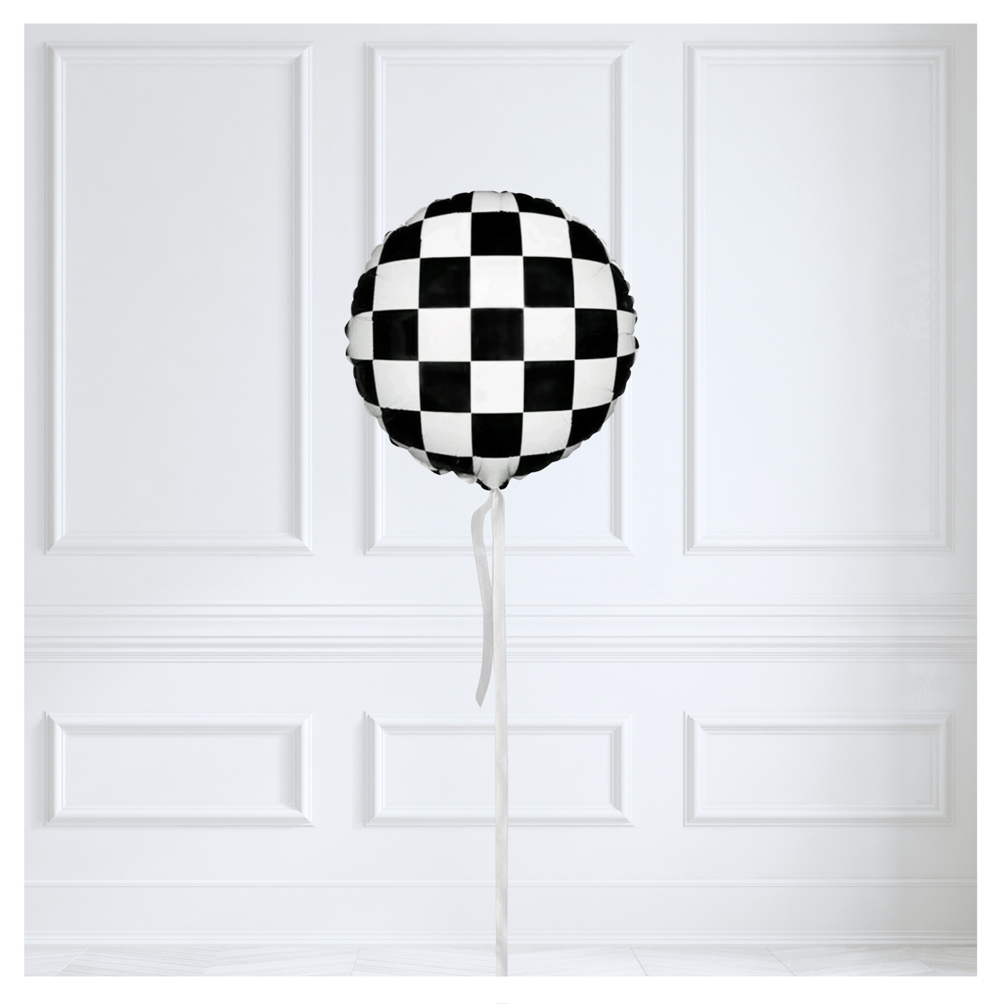 Checkered Round Foil Balloon