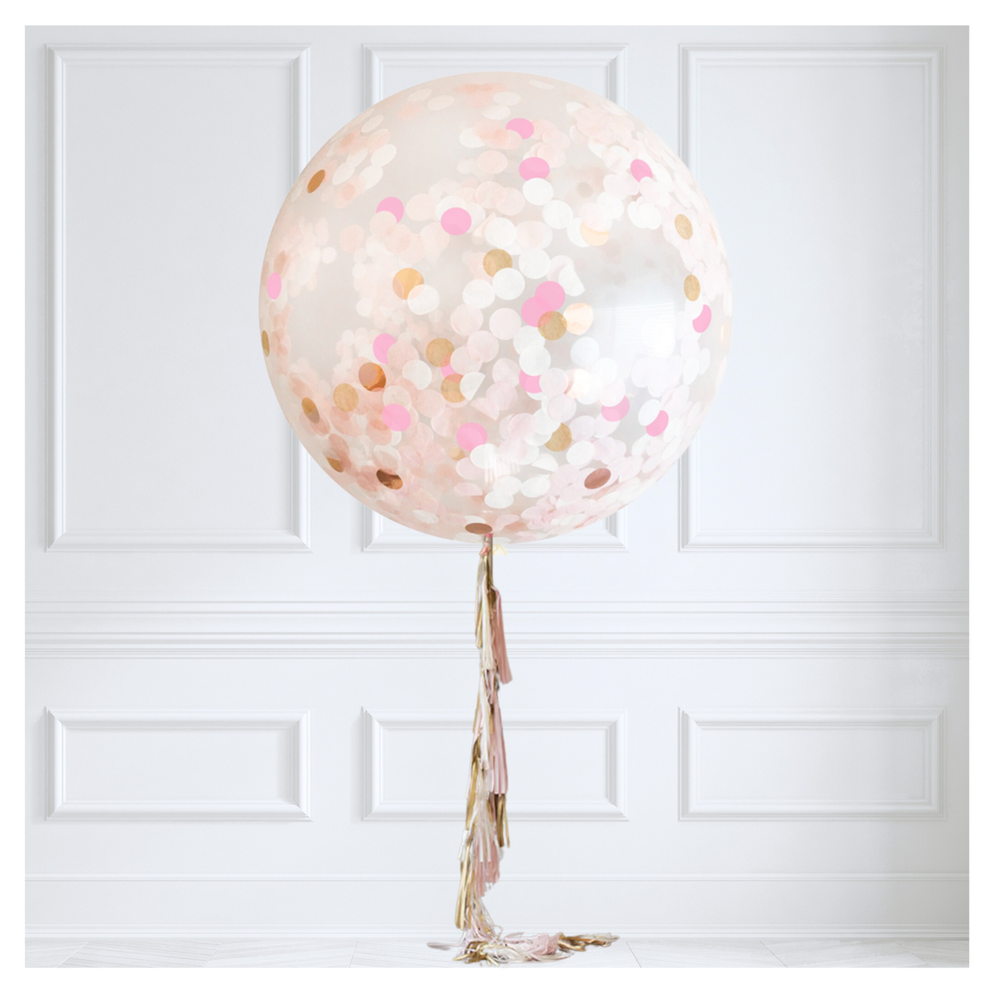 Jumbo 36" Confetti Tassel Balloon - Blushing