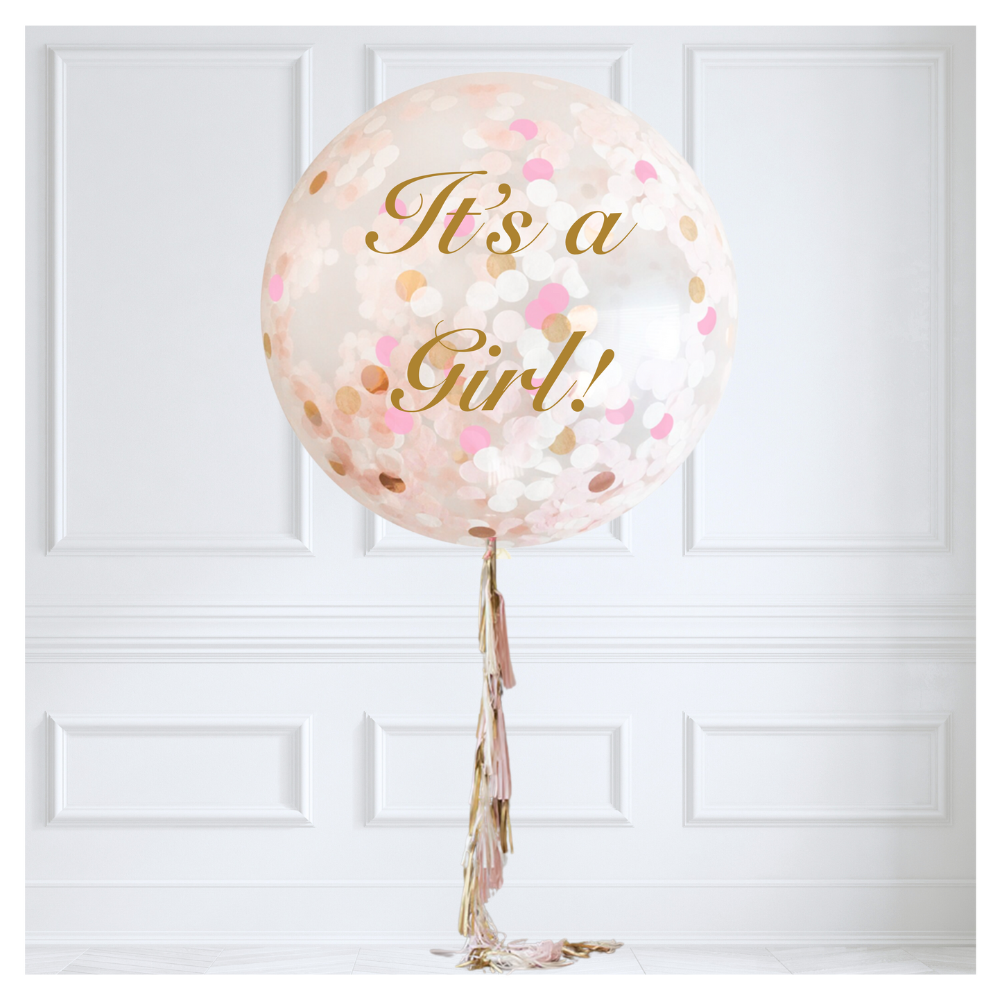 Jumbo 36" Confetti Tassel Balloon - Blushing
