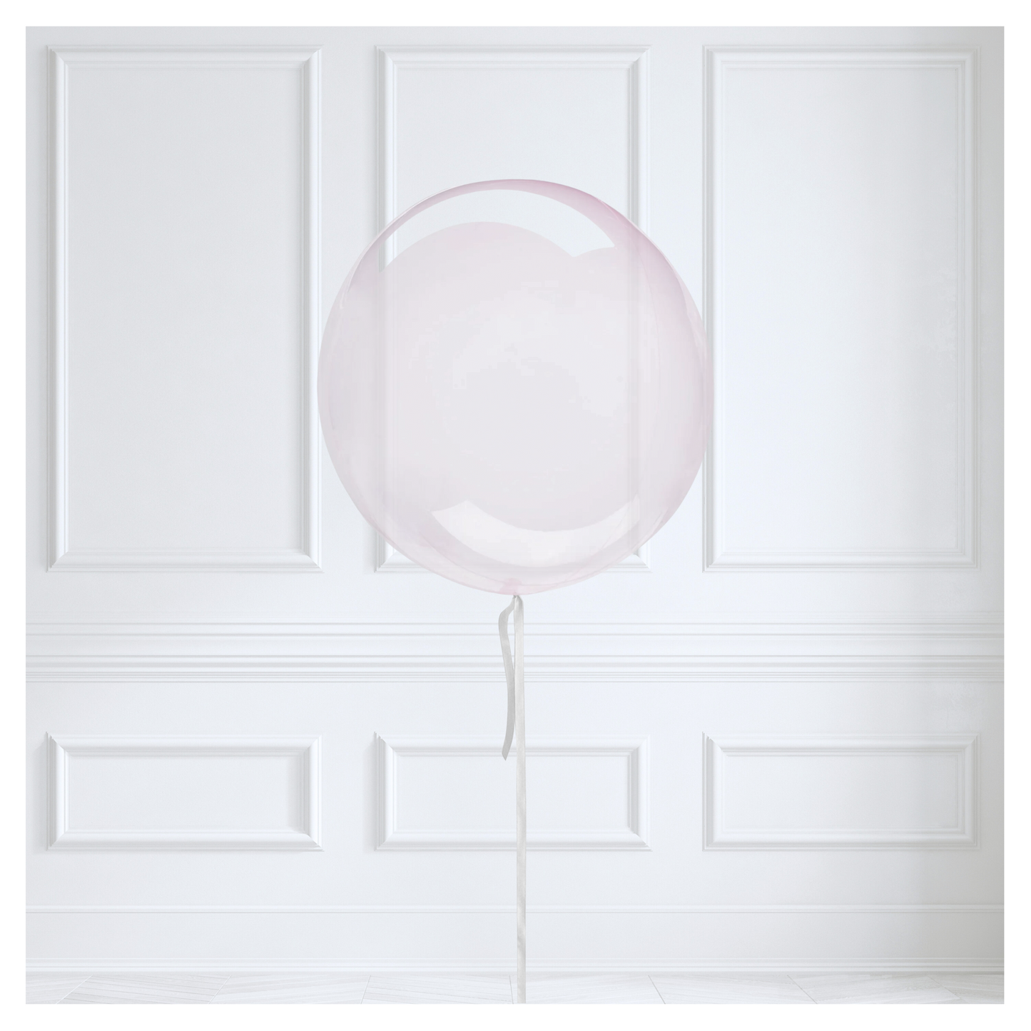 Round Orb balloon - Light Pink Crystal Clear