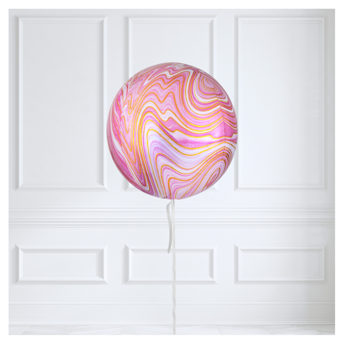 Round Orb Balloon - Pink Marble