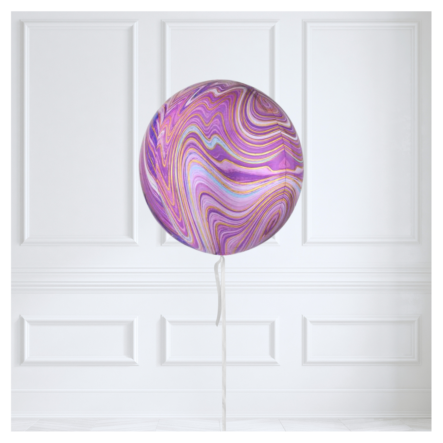 Round Orb Balloon - Purple Marble