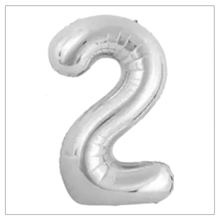 Load image into Gallery viewer, Silver Number Balloons 34&quot;
