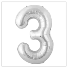 Load image into Gallery viewer, Silver Number Balloons 34&quot;
