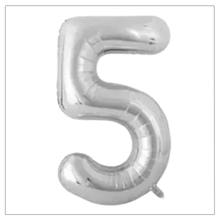 Load image into Gallery viewer, Silver Number Balloons 34&quot;
