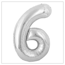 Load image into Gallery viewer, Silver Number Balloons 34&quot;
