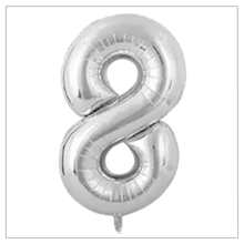 Load image into Gallery viewer, Silver Number Balloons 34&quot;
