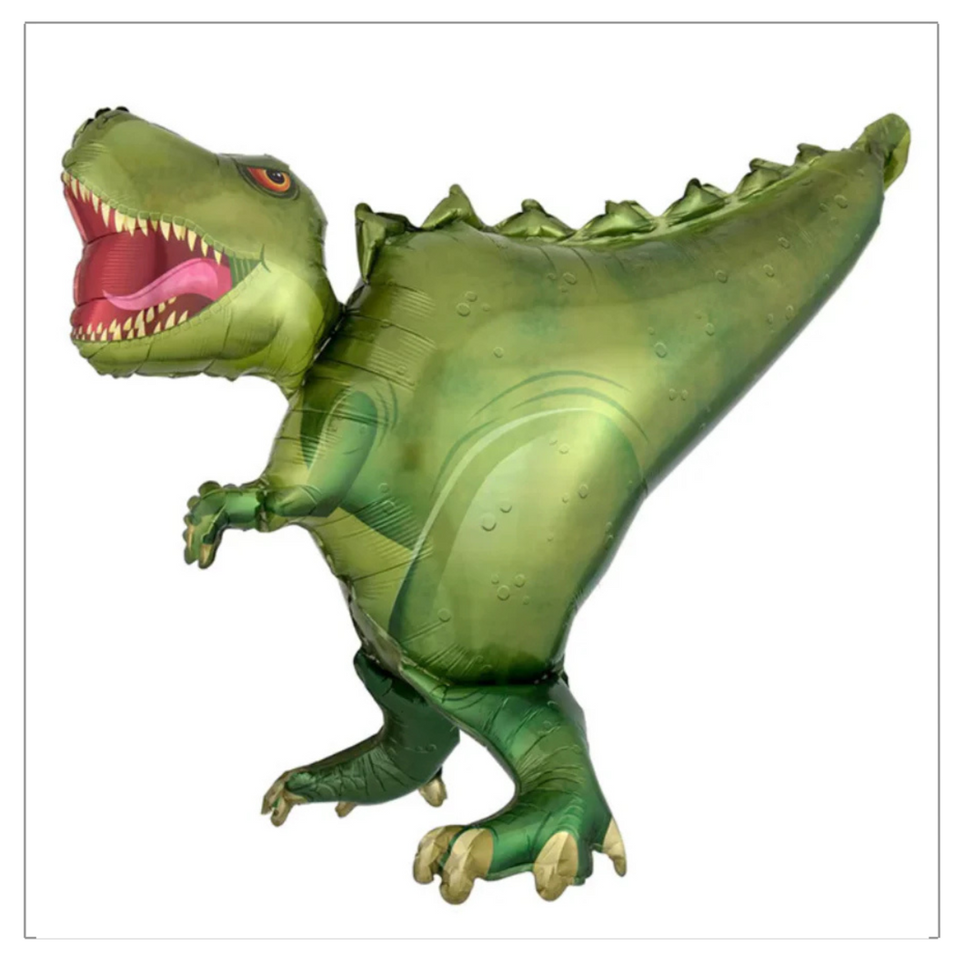 Green T-Rex Dino Foil Balloon