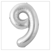 Load image into Gallery viewer, Silver Number Balloons 34&quot;
