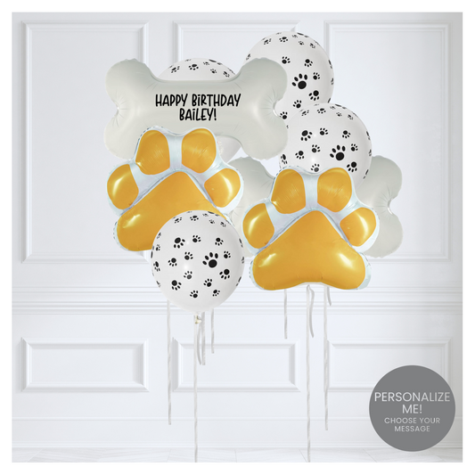 Themed Classic Balloon Bouquet - Yellow Paws