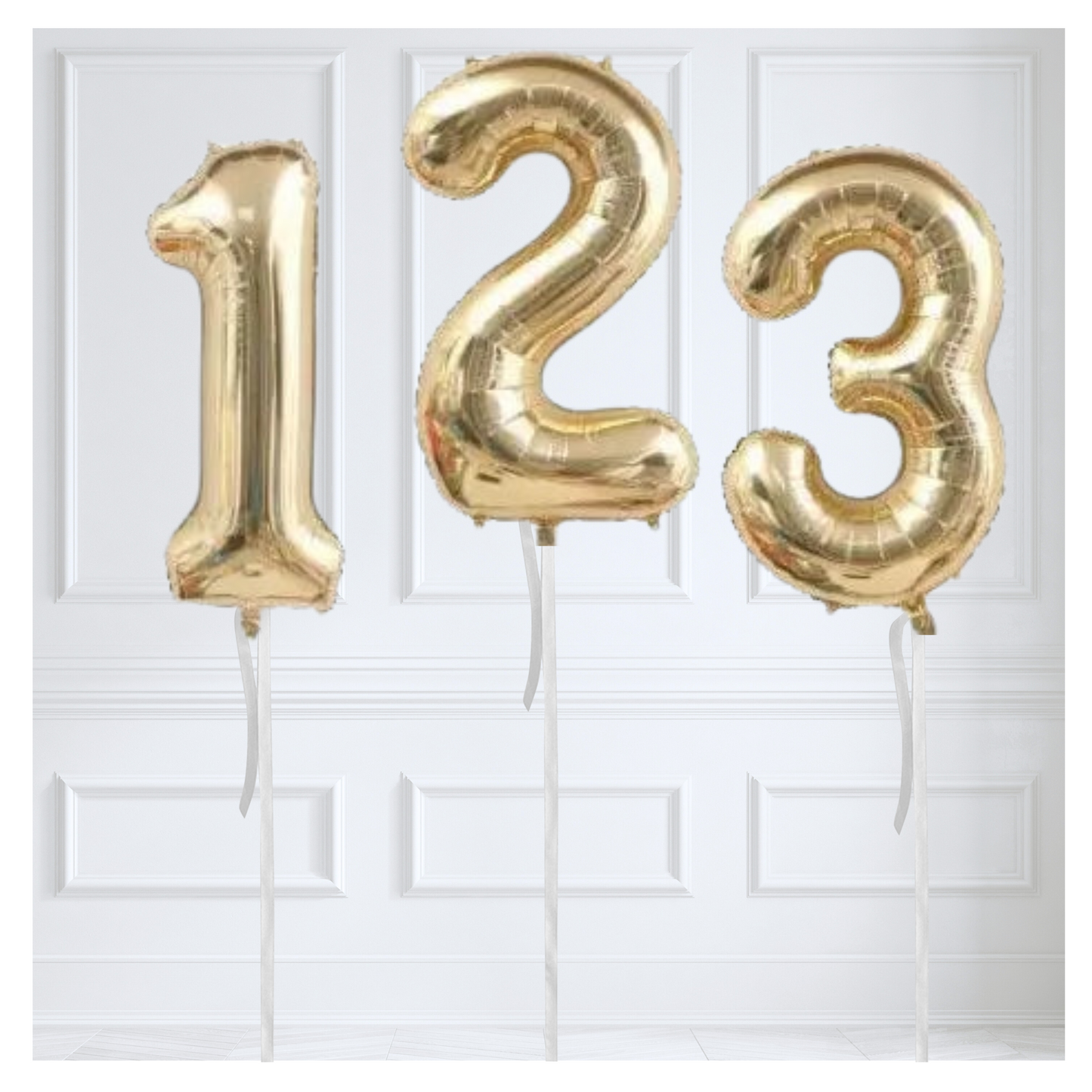 Champagne Gold Number Balloons 34"