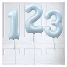 Load image into Gallery viewer, Light Blue Number Balloons 34&quot;
