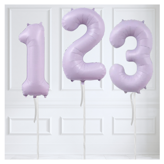 Lilac Number Balloons 34"