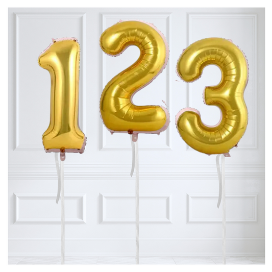 Gold Number Balloons 34"