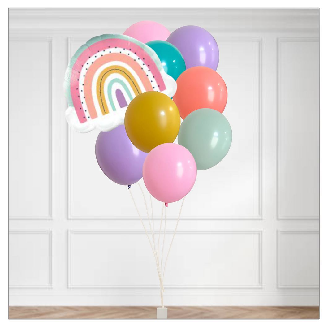 Boho Rainbow Themed Balloon Bouquet