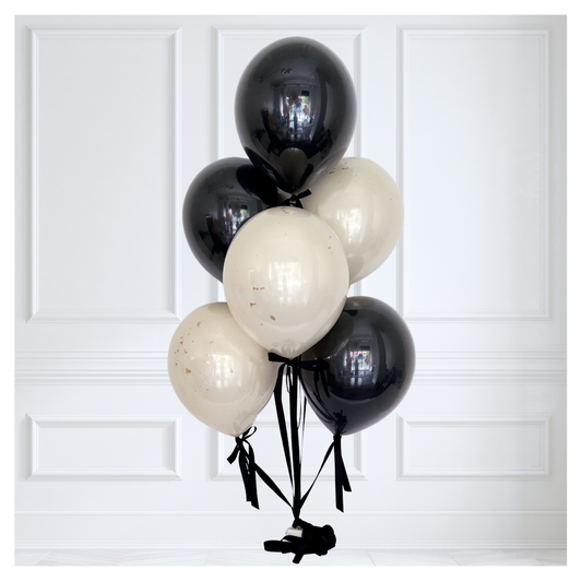 Signature Flecks Glass Balloon Bouquet - Creme de la Creme Noir