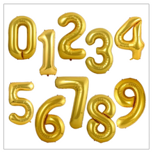 Load image into Gallery viewer, Gold Number Balloons 34&quot;
