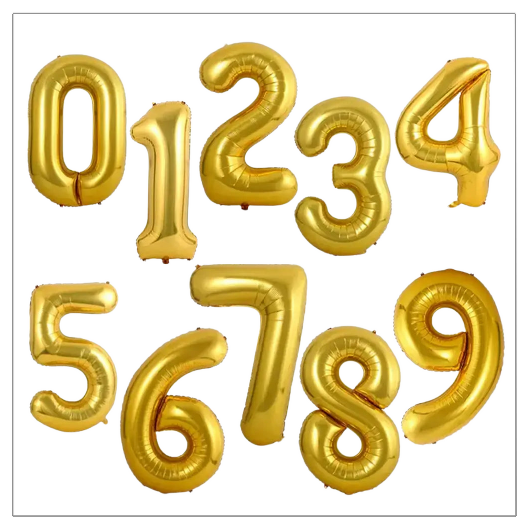 Gold Number Balloons 34