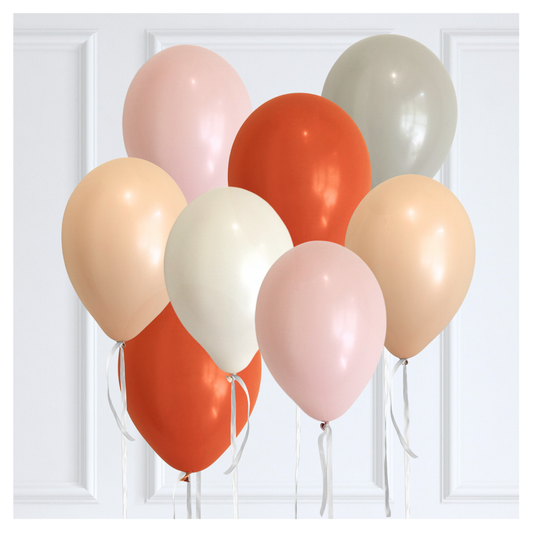 Classic Boho Rainbow Balloon Bouquet - Neutral