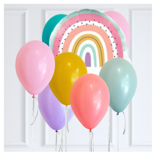 Classic Boho Rainbow Themed Balloon Bouquet