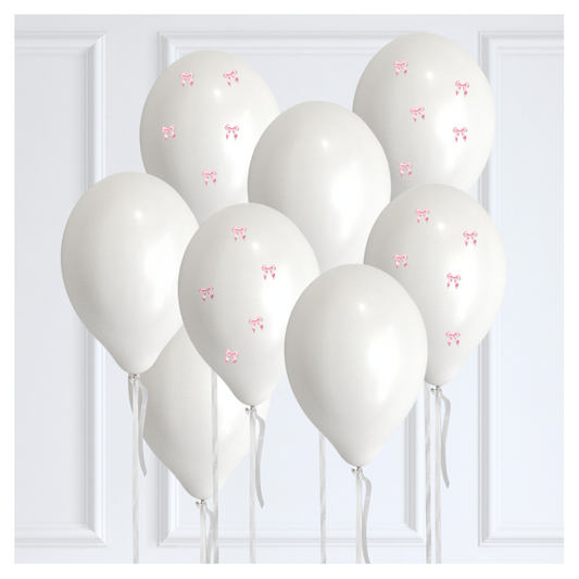 Classic Coquette Balloon Bouquet - White + Pink