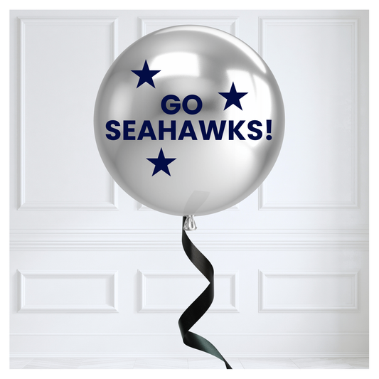 Game Day Vibes - Go Seahawks Chrome - 36" Jumbo Balloon