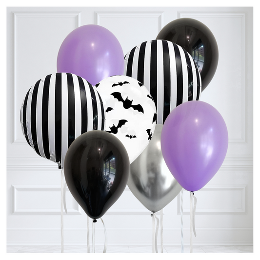 Classic Themed Balloon Bouquet - Happy Halloween Purple