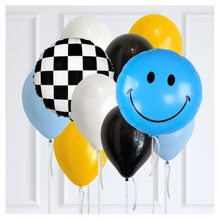 Load image into Gallery viewer, Classic Happy Day Themed Balloon Bouquet - Blue
