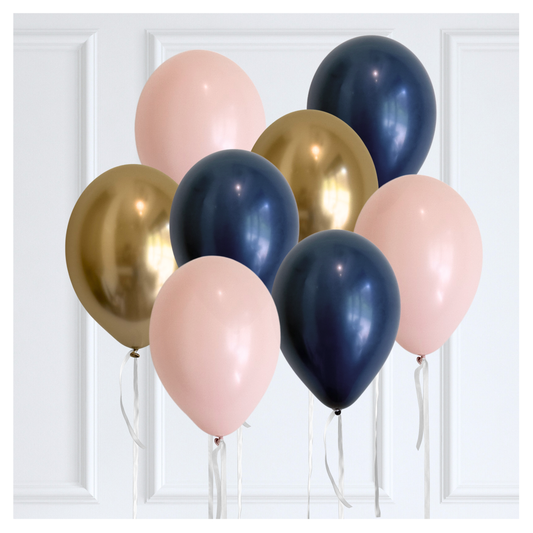 Classic Navy & Blush Balloon Bouquet