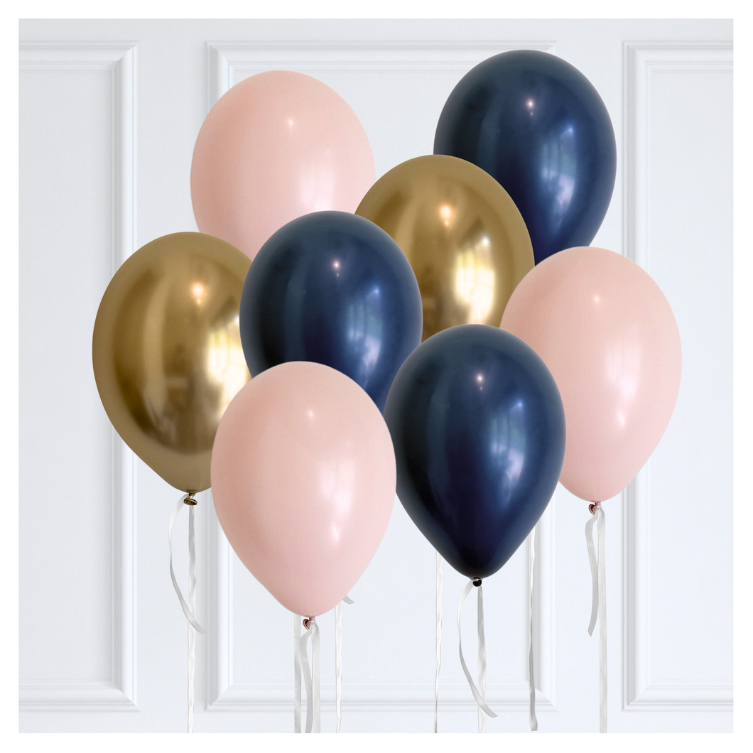 Classic Navy & Blush Balloon Bouquet