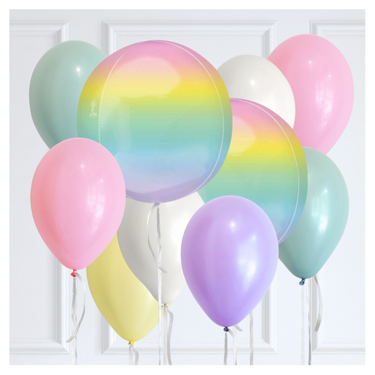Round Orb balloon Bouquet -Over the Rainbow