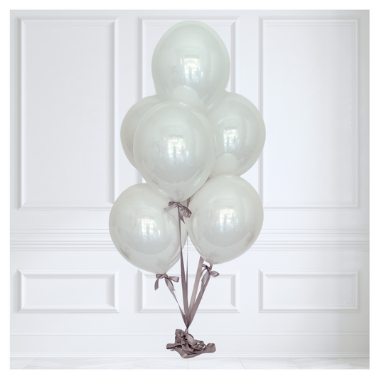 Signature Glass Balloon Bouquet - Platinum Blanco