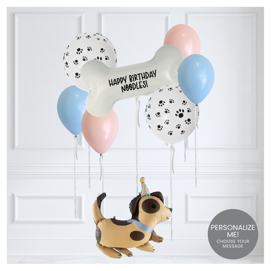 Themed Classic Balloon Bouquet - Puppy Love Bone