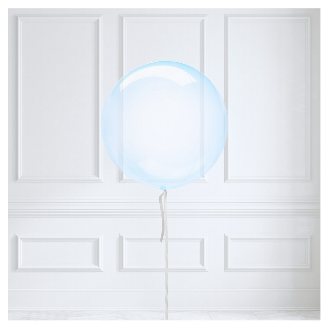 Round Orb balloon - Blue Crystal Clear
