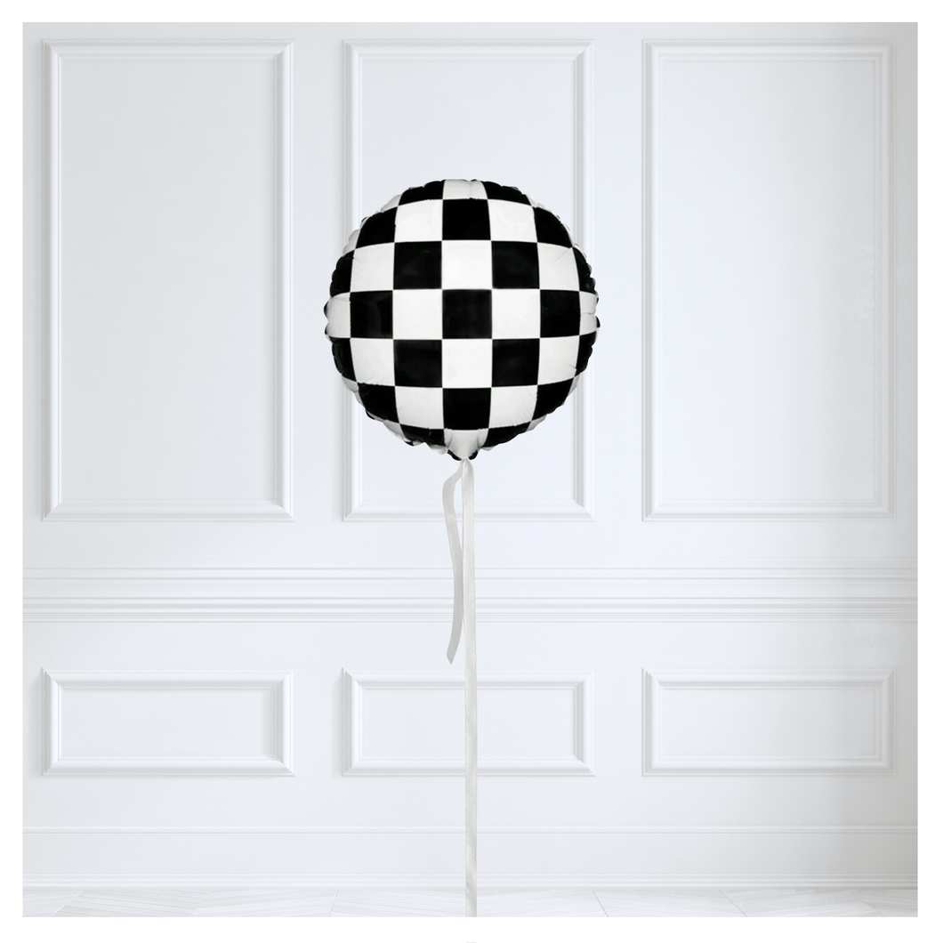 Checkered Round Foil Balloon