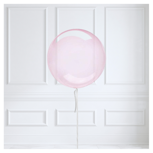 Round Orb balloon - Dark Pink Crystal Clear