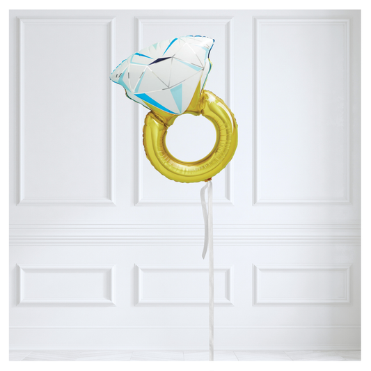 Gold Engagement Ring Foil Balloon
