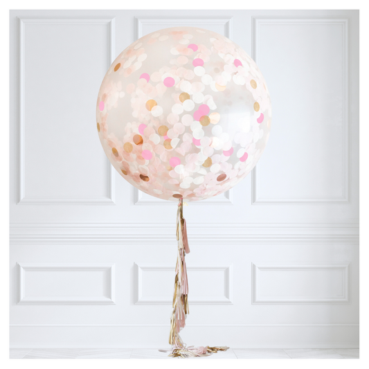 Jumbo 36" Confetti Tassel Balloon - Blushing