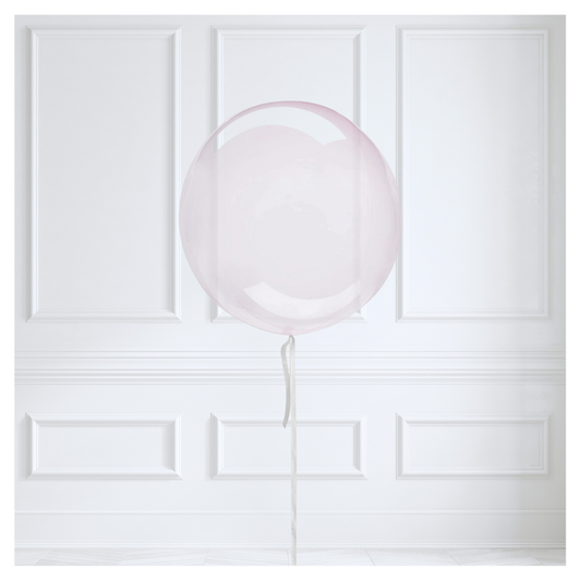Round Orb balloon - Light Pink Crystal Clear