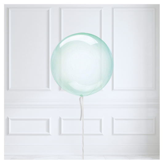Round Orb balloon - Green Crystal Clear