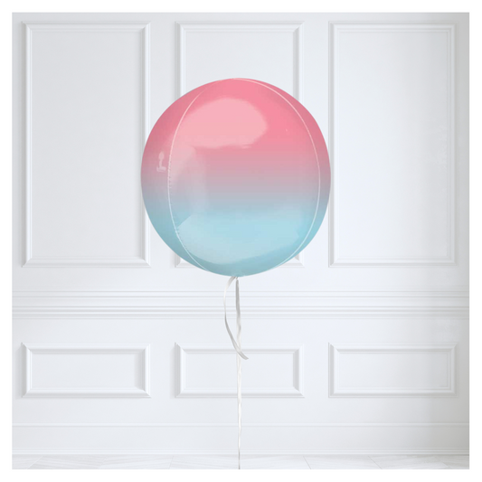 Round Orb Balloon - Pink + Blue Ombre
