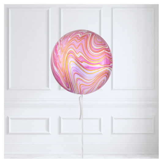 Round Orb Balloon - Pink Marble
