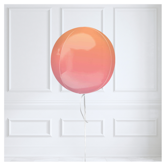 Round Orb Balloon - Pink + Orange Ombre