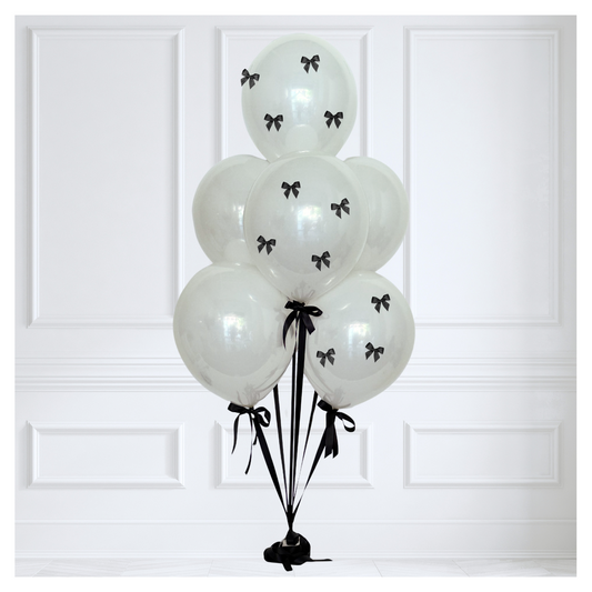 Signature Glass Coquette Balloon Bouquet - Navy Blanco