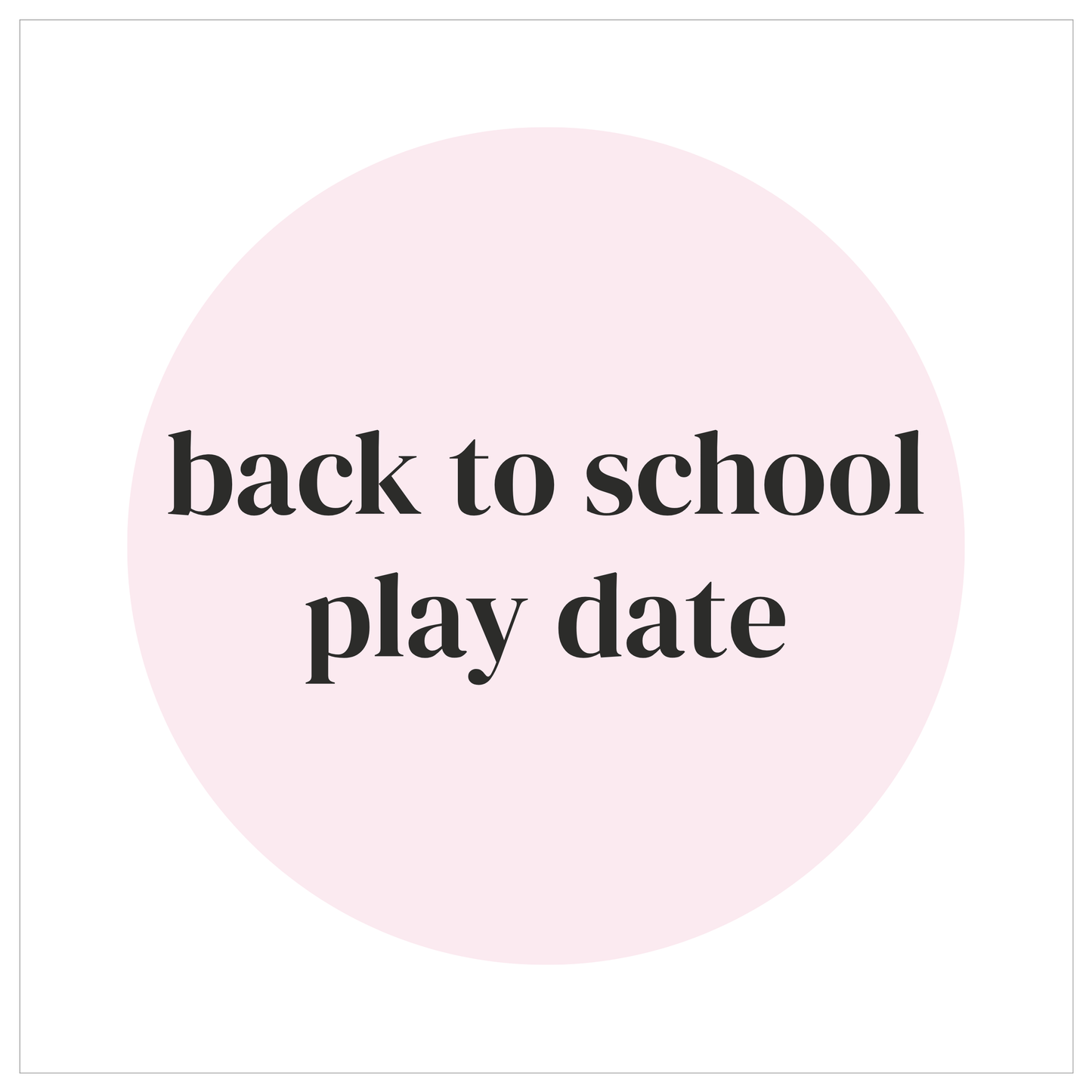 back to school play date DEPOSIT