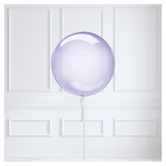 Round Orb Balloon - Purple Crystal Clear