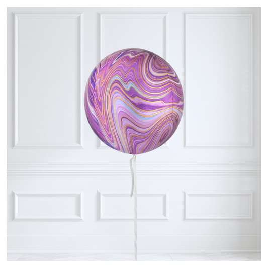 Round Orb Balloon - Purple Marble